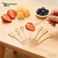 Groothandel bamboe dieren fruitprikkers decoratieve voedselprikkers voor feestjes, snacks, desserts en bentoboxen