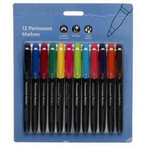 Juego de tarjeta de blíster de rotulador permanente de tinta de secado rápido con punta de fieltro económica - Product Image 2