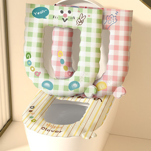 <b>EVA</b> Toilet Seat Cover Sticky Washable Waterproof Thickened For Home Use Four Seasons Striped Series - Product Image 1