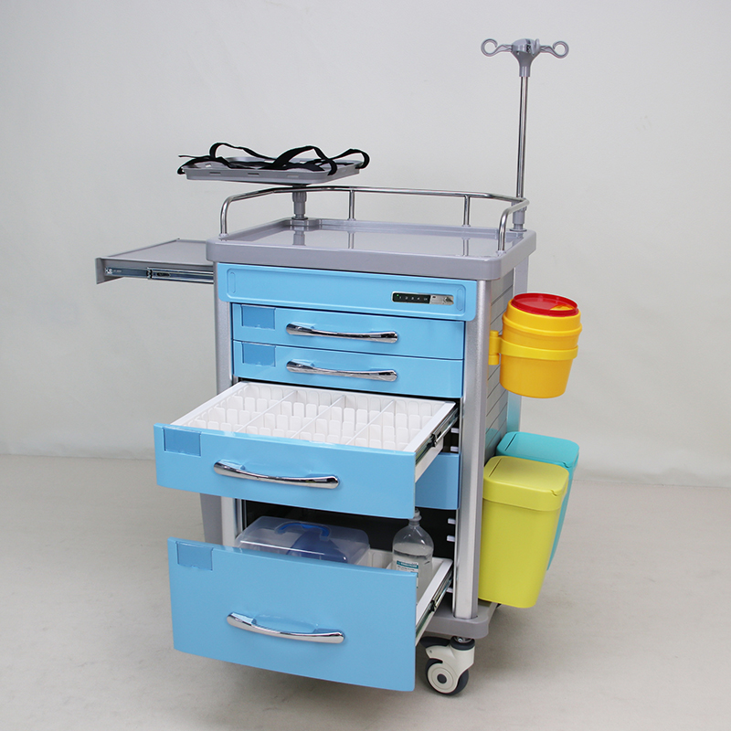 MN-EC009 High Quality Emergency Trolley Instrument Trolley Hospital Medical Trolley