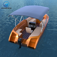 Bateau monobloc de luxe de 6 m en PEHD léger et écologique certifié CE, idéal pour les croisières décontractées et les services de location