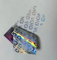 Autocollant holographique VOID personnalisé en gros, résistant à la chaleur et imperméable, pour marque privée