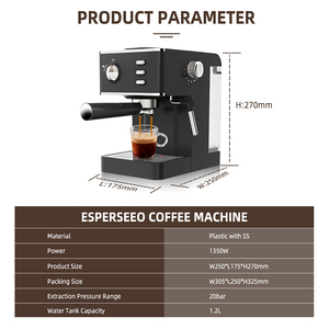 Máquina de Espresso OEM de 20 Bares para Café Molido con Varilla para Latte y Cappuccino, Apta para el Hogar - Product Image 3