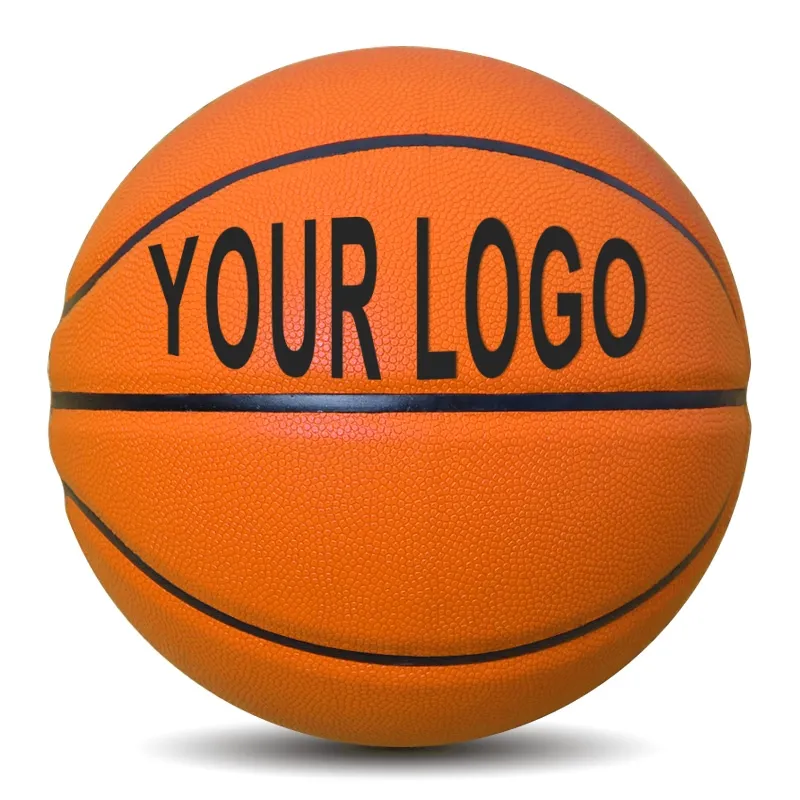 하이 퀄리티 사용자 정의 로고 크기 5 7 제조 PU 재료 개인 훈련 오렌지 농구 공