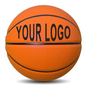 Logotipo personalizado de alta calidad tamaño 5 7 Fabricación de material de PU pelota de baloncesto naranja de entrenamiento personalizada - Product Image 1