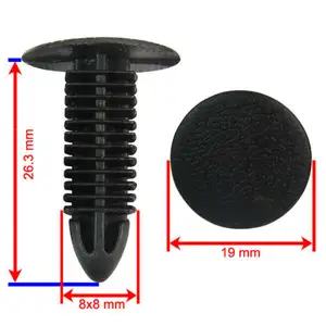 Presilhas de plástico para pára-choque de porta com clipe automático de alta qualidade tipo push fit 8mm furo