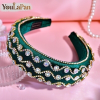 YouLaPan – bandeau de mariée exquis, fait à la main, avec strass, rétro, pour femmes, accessoires pour cheveux pour banquets et soirées dansantes, YXA251