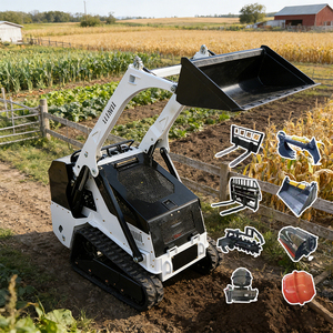 Hot Sale Cheap Price <strong>Skid</strong> <strong>Steer</strong> Wheel/ Track <strong>Mini</strong> <strong>Skid</strong> <strong>Steer</strong> <strong>Loader</strong> With Stump Grinder Attachments - Product Image 1