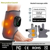 Ceinture de massage chauffante sans fil pour pied, cheville et mollet, avec contrôle de la minuterie, batterie rechargeable, taille unique, légère (270g), pour soulager la douleur