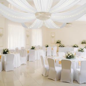 結婚式の天井ポリエステルストリングカーテン生地ストレッチ天井の設置結婚式のWiddding装飾テントの天井 - Product Image 2