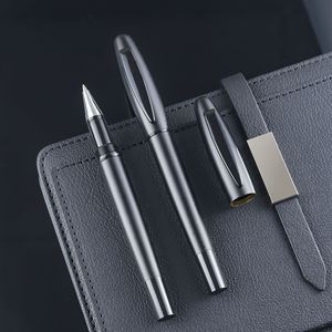 Stylos à bille en gel noir en gros, corps lisse de luxe, en métal, en acier, pour logo personnel, cadeaux promotionnels - Product Image 3