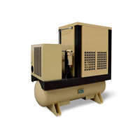 Kompresor udara sekrup stasioner berputar, 7.5kw 10Bar 380V 50HZ sekrup Motor pcp kompresor udara dengan pengering dan tangki penyimpanan gas