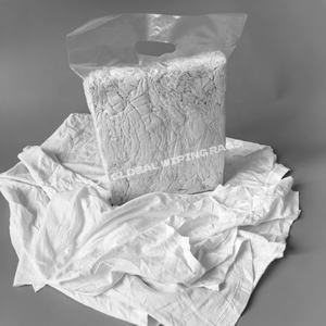 Trapos de Camiseta Blancos para Uso Industrial en Talleres, Trapos de Camiseta Reciclados de Punto Blanco, Trapos de Algodón Blanco 1.5KG - Product Image 1