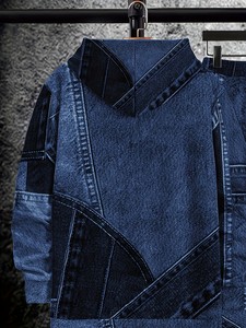 Conjunto Casual <span class=keywords><strong>de</strong></span> Otoño para Hombre, Estilo Europeo Americano, Sudadera con Capucha y Pantalones Deportivos, con Pedrería, 100% Poliéster, Bloques <span class=keywords><strong>de</strong></span> Color - Product Image 5