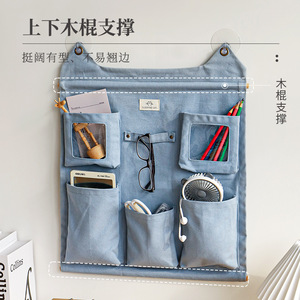 Bolsa de almacenamiento para montar en la pared con diseño de gato durmiente, organizadores de múltiples bolsillos 3D de lino y algodón para cosméticos, libros, artículos diversos, uso en el hogar y la oficina - Product Image 3