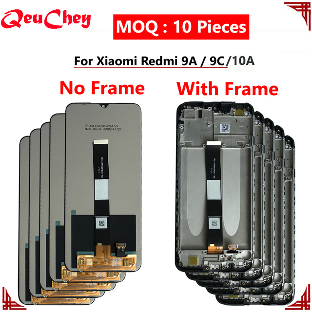MOQ : 10 Pieces Wholesale for Xiaomi Redmi 9A / 9C LCD Display 10A Monitor Touch Screen Digitizer Assembly No / With Frame