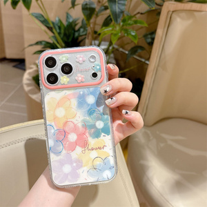 Women IMD Flower Magnetic Phone case for iPhone 17 16 15 14 Pro Max Gilded Sunflower Love <b>Rainbow</b> Glitter bling back Cover girls - Product Image 6