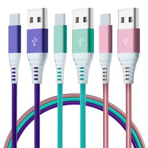 Téléphone portable tressé en nylon 3/6/10FT tressé USB C type-c charge rapide données SYNC chargeur câble <span class=keywords><strong>cordon</strong></span> - Product Image 2