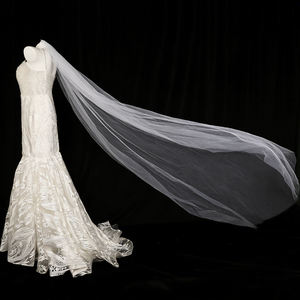 Voile de mariée de luxe CYG à double couche, 3 mètres de long, en tulle doux, avec peigne à cheveux - Product Image 4