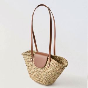 Nouveau sac d'été 2024 en paille naturelle, petit sac de plage en jonc de mer pour femme avec couvercle en cuir PU - Product Image 4