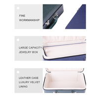 Grands étuis de transport pour bijoux, étuis de présentation de bijoux portables pour les salons professionnels, organisateur de bijoux en cuir de luxe portable