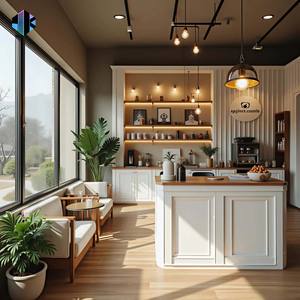 Customized moderno isolato e insonorizzato posti a sedere all'aperto Coffee Shop struttura in acciaio prefabbricata <span class=keywords><strong>casa</strong></span> contenitore - Product Image 4