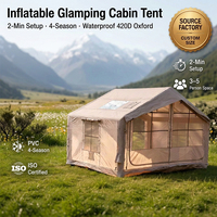 Tente gonflable de luxe 4 saisons, imperméable, pour 3-4 personnes, camping en plein air, glamping, abri gonflable