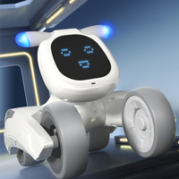 Mainan Robot anjing dengan lampu ekspresi wajah, mainan Robot bicara interaktif pintar dengan kontrol suara sentuh penginderaan Robot hewan peliharaan
