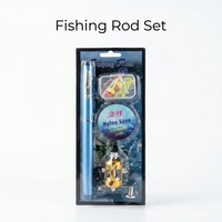 Ensemble de canne à pêche portable mini format avec moulinet de lancer, canne à pêche télescopique de poche complète pour la pêche sur glace et en mer