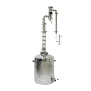 Distillateur de whisky/gingembre portable 100l, colonne de verre avec noyau de cuivre, appareil de distillation