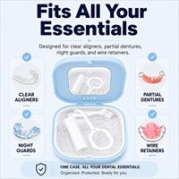 Boîte de rangement portable magnétique pour aligneurs dentaires, étui pour appareil orthodontique avec logo