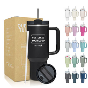 Vaso de Viaje de Metal con Aislamiento al Vacío H3.0 de 40 oz con Logotipo Personalizado, Taza de Acero Inoxidable H2.0 de 40 oz con Asa y Pajita - Product Image 1