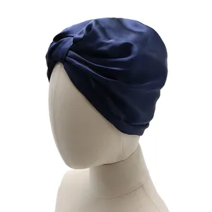 Wholesale Hair Care Silk Bonnet Plain Dyed Silk Hair Cap for Women