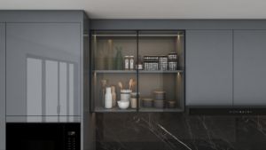 Free Standing Island <b>Table</b> Frameless Espresso Gross Light Gray <b>Kitchen</b> Cabinets Image - Product Image 3