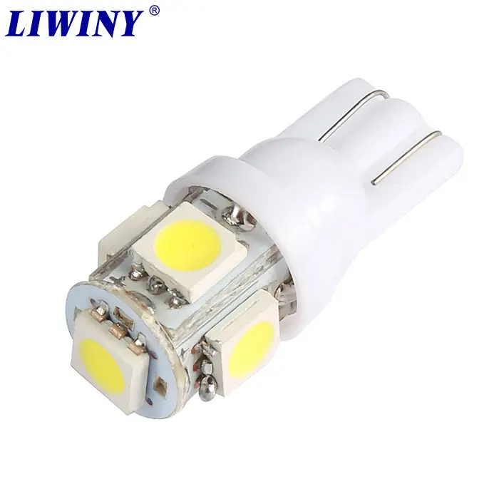 Liwiny t10 화이트 5050 5smd led 자동차 라이트 t10 194 168 W5W 자동차 사이드 웨지 테일 라이트 램프 전구 12v