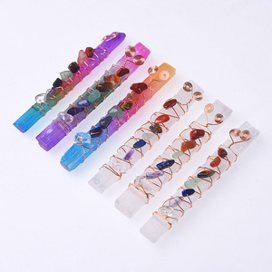 Bán buôn Aura chữa bệnh tinh thể đá hạt dây bọc selenite thanh Chakra Wand cho Yoga Thiền - Product Image 1