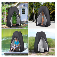 Tente de douche de plage portable en acier pour l'extérieur, imperméable, pop-up, pour se changer et se laver, idéale pour le camping et la randonnée