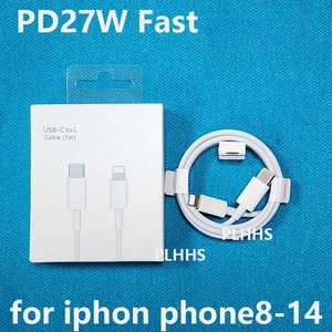 MFI pd20w 27W Cáp dữ liệu nhanh cho <span class=keywords><strong>iPhone</strong></span> 8-14 điện thoại di động toàn dây đồng, vật liệu TPE, sạc nhanh và truyền dữ liệu - Product Image 1