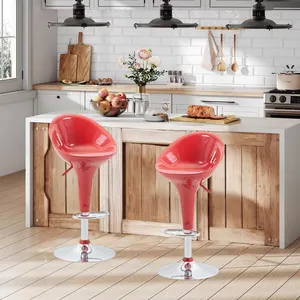 Modern Design Fashionable Minimalist Adjustable Red Bar Stool Bar Chair Counter ABS Plastic Counter Bar Chairs