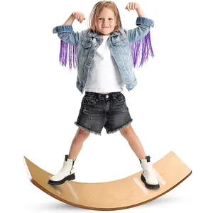 新设计儿童教育玩瑜伽玩具教练更新木制平衡板