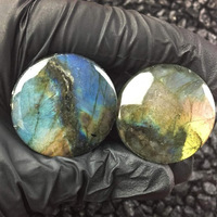 Bouchons d'oreilles en pierre Labradorite de haute qualité, bijoux extensibles à Double évasé, Tunnels d'oreilles en pierre de qualité supérieure 3AAA