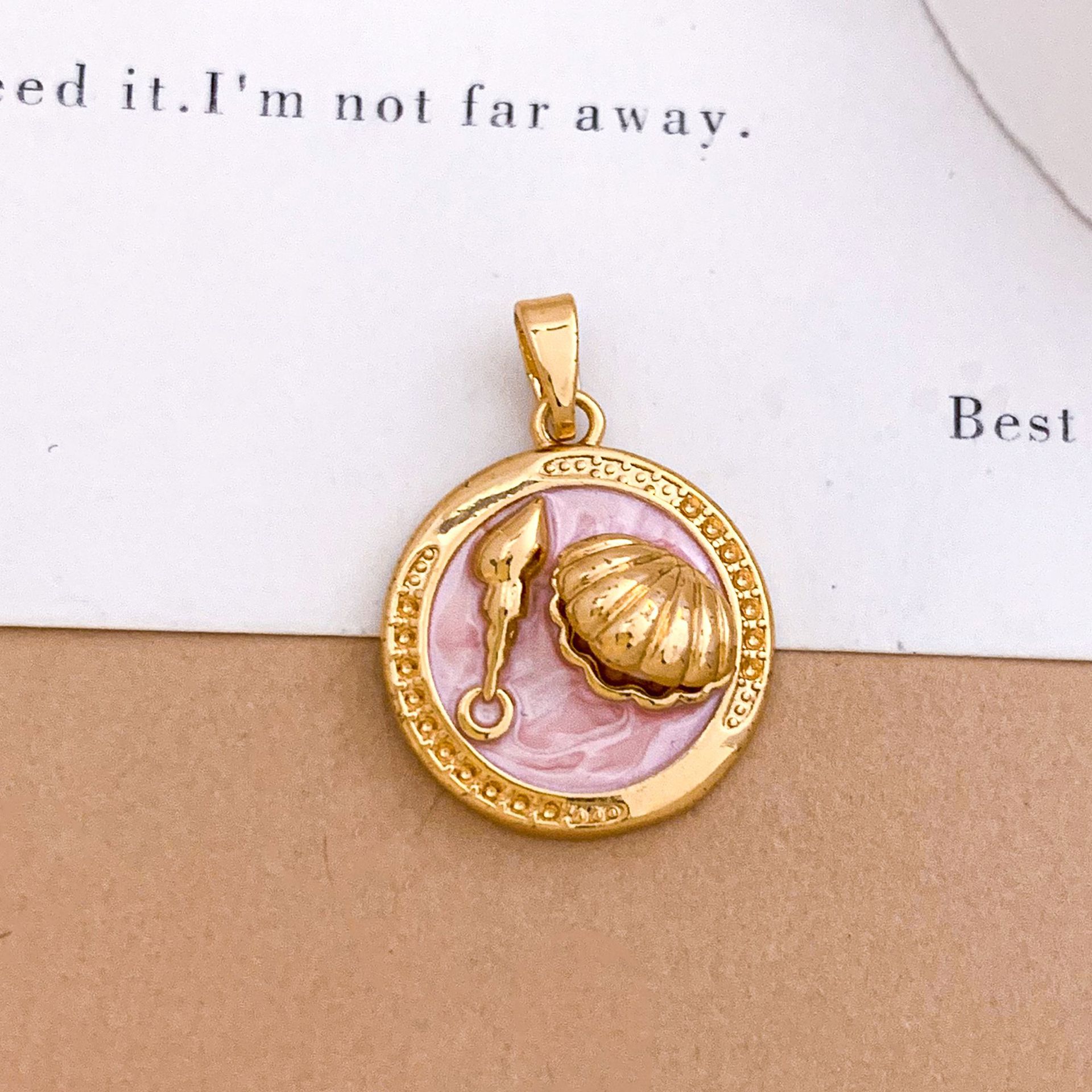 Xl4181 shell pendant gold powder
