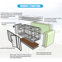 Cabaña Móvil Exterior de 20 pies, Estructura de Acero Duradera con Panel Sándwich para Alojamiento Panorámico, Villa y Almacenamiento