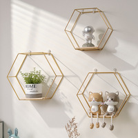 Étagère murale en métal à un seul niveau, sans perçage, décoration murale, étagère de rangement en fer forgé pour salon