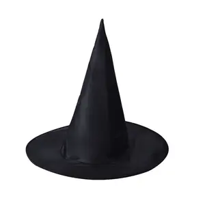 All'ingrosso adulto tinta unita personalità berretto a punta partito Cosplay Cowboy Unisex cappello da mago nero cappello da strega di Halloween