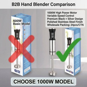 <span class=keywords><strong>Batidora</strong></span> de Mano Comercial de 1000W, Mezcladora de Inmersión Profesional de Alta Resistencia, Velocidad Variable Continua, Acero Inoxidable - Product Image 6