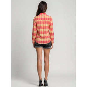 Camisa a Cuadros Texturizada para Mujer, Manga Larga, Cierre de Botones, Estilo Casual para Oficina, Elegante, 100% Algodón, Verano, Proveedor Mayorista ODM - Product Image 4