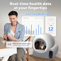 Bac à litière pour chat robot intelligent en plastique extra large de 10kg, autonettoyant automatique facile avec fonction de contrôle par application, nettoyage facile