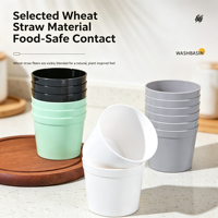 Gobelet à dessert créatif empilable, écologique, avec logo personnalisé, en paille de blé, plastique alimentaire, réutilisable, pour étudiants, camping, boisson