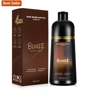 Fórmula de Crema Herbal 100% Natural 4 en 1, <span class=keywords><strong>Champú</strong></span> para el Cabello Semipermanente Negro Marrón Oscuro con Ginseng, Tinte Rápido en 10 Minutos para Reparación - Product Image 1